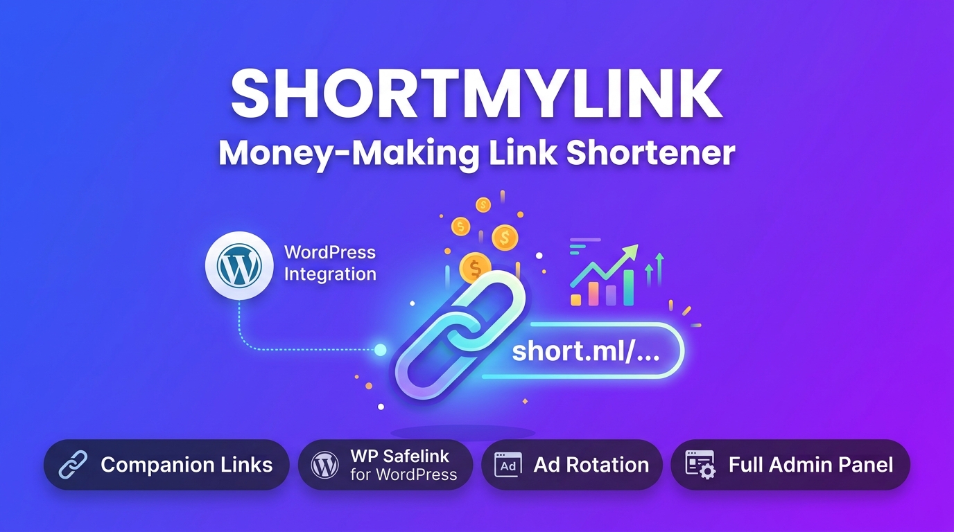 ShortMyLink + WP Safelink Bundle - PHP URL Shortener & Monetization Script