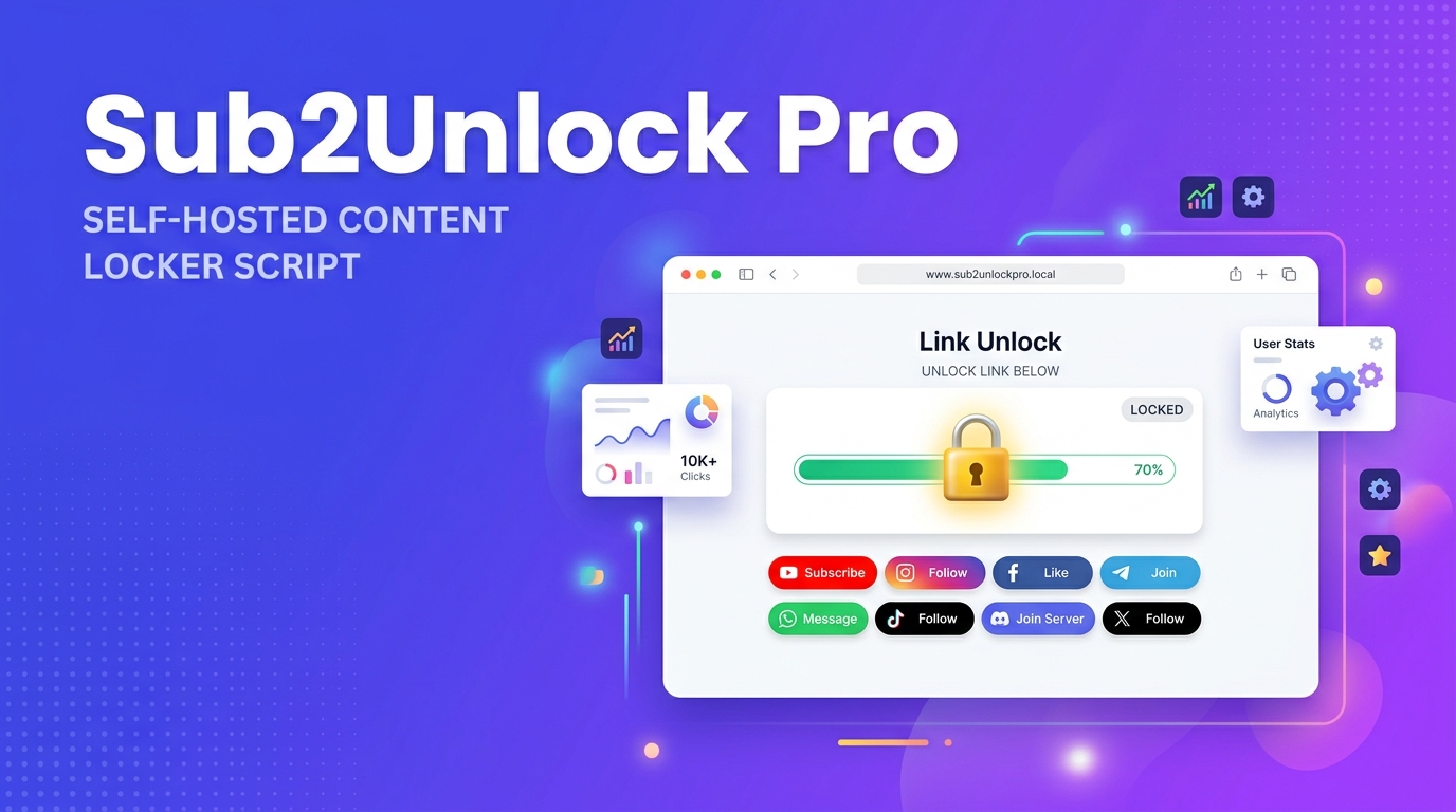 Sub2Unlock Pro - Monetized Link Locker